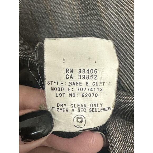 Theory Women's One Button Wool Blend Brown Blazer Gray Size 12 - Picture 5 of 7